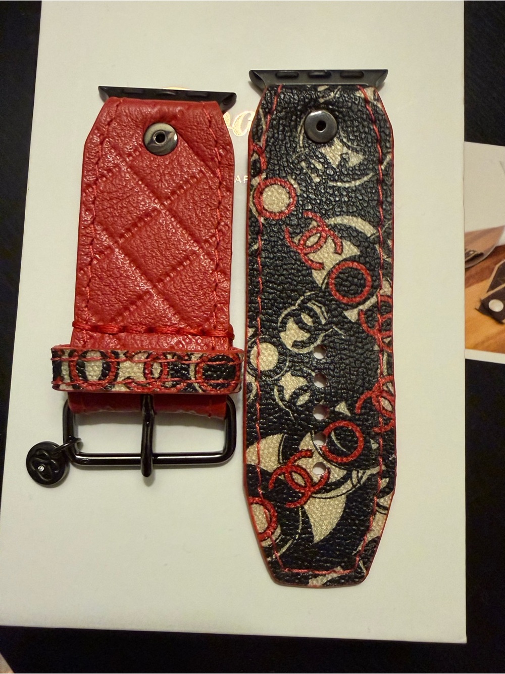 Spark*l Bands Size 2 Chanel & Red Quilt Watchband